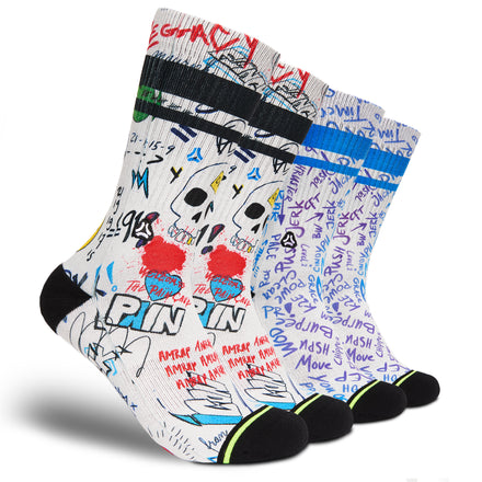 Load image into Gallery viewer, Pain Cave x AMRAP Aqua 2-Pack breathable sports socks with unique print for Crossfit