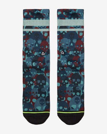 Load image into Gallery viewer, FLINCK sokken red blue skull camo crossfit sports socks men women front