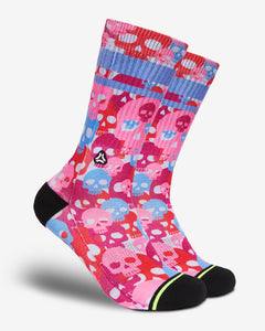 FLINCK sokken pink skull camo crossfit sports socks men women